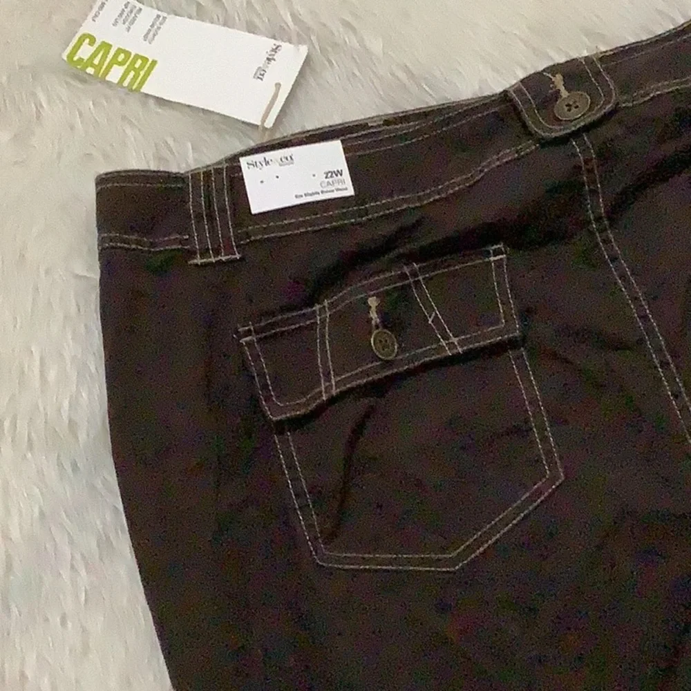 Style and co brown Capri shorts new with tag - Picture 8 of 8